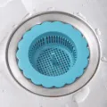 Duurzaam blauw bloemvormig kunststof gootsteenzeefje voor keuken en badkamer anti-verstopping - Blauw