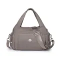 Water-repellent khaki nylon handbag with multi-functional pockets and crossbody strap - Khaki