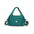 Multifunctional green waterproof nylon shoulder bag for women with large capacity - Green
