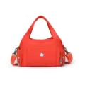 Lightweight bright orange nylon multi-functional handbag for women with shoulder strap - Orange