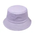Close-up detail of a light purple cotton bucket hat with reinforced stitching on the brim - Adjustable 55-58 / Light Purple