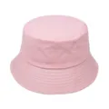 Close-up detail of a soft pink cotton bucket hat with parallel brim stitching lines - Adjustable 55-58 / Pink