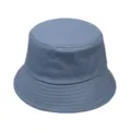 Macro view of classic solid blue cotton bucket hat featuring a wide stitched brim - Adjustable 55-58 / Blue