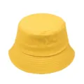 Solid yellow cotton bucket hat for sun protection in classic outdoor fishing style - Adjustable 55-58 / Yellow