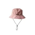 Lightweight pink quick-dry waterproof bucket hat with adjustable chin strap cord - Pink
