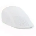 Detailaufnahme einer weißen Schiebermütze aus Mesh mit atmungsaktivem Sommerstoff - Einheitsgröße (58cm) / Weiß