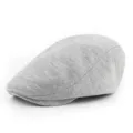 Classic light grey knitted flat cap featuring a soft marl texture and vintage newsboy style - Adjustable Elastic / Light Gray