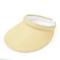 Detailed view of a minimalist woven linen sun visor in beige for summer beach activities - One Size / Beige