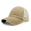Vintage Distressed Mesh Baseball Cap Kaki Atmungsaktive Trucker Hat Unisex Sonnenschutz - Verstellbar / Khaki