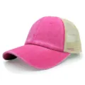 Rosa Mesh Baseballcap für Sommer Outdoor, atmungsaktive Trucker Cap mit gebogenem Schirm. - Verstellbar / Fuchsia