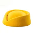 Elegant vintage style bright yellow wool felt stewardess pillbox hat for fashion women - Yellow