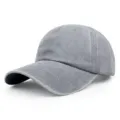 Vintage gewaschene Denim-Baseballkappe in Grau, Distressed-Look für den Outdoor-Stil - Verstellbar / Grau