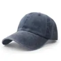 Vintage verwaschene Denim-Baseballkappe in Anthrazitgrau für den modernen Streetstyle-Look - Verstellbar / Marineblau
