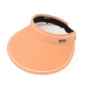 Detailed side view of a stylish orange sun visor hat with white trim and branding - Adjustable 55-58 / Orange