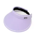 Detailed view of lavender wide-brimmed UV protection sun visor hat for summer outdoor - Adjustable 55-58 / Purple