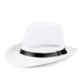 Breathable white mesh fedora hat for men with black belt buckle detail for summer - Adjustable / White