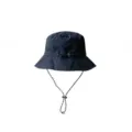 Waterproof quick-dry navy blue bucket hat with adjustable chin strap for outdoor use - Navy Blue