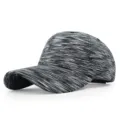 Side detail of a black and white tie-dye baseball cap with curved brim and texture - Black