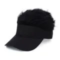 Cappellino da baseball creativo con parrucca nera per un look streetwear alla moda. - Parrucca Nera / Nero (Corpo del Cappello)
