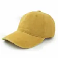Klassische Vintage-Baseballkappe aus gewaschener Baumwolle in Senfgelb für Damen und Herren - Verstellbar / Gelb