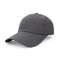 Detailed view of the breathable mesh texture on this grey quick-dry baseball cap - Adjustable / Dark Gray