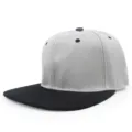 Gorra de béisbol hip-hop snapback de ala plana en gris y negro estilo callejero - Ajustable / Gris Claro + Negro
