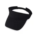 Classic black sun visor hat with adjustable strap for running and outdoor sports - Adjustable / Black