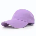 Macro view of solid purple baseball cap showing fine twill fabric texture and curved brim - 56-58cm (Adjustable) / Light Purple
