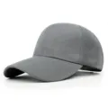 Detailed view of a grey solid color baseball cap with curved brim and twill texture - 56-58cm (Adjustable) / Dark Gray
