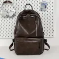 Vintage Damen-Rucksack aus dunkelbraunem Kunstleder für Schule und Alltag. - Braun Einzeltasche