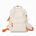 Grand sac à dos de transport blanc cassé résistant à l'eau avec des sangles orange. - Blanc Cassé