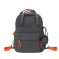 Sac à dos gris imperméable avec accents orange pour les déplacements décontractés - Gris foncé