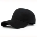 Classic minimalist plain black baseball cap with curved brim and high quality twill texture - 56-58cm (Adjustable) / Black