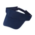 Navy blue sun visor hat for sports and running with adjustable back strap and wide brim - Adjustable / Navy Blue