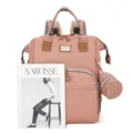 Stylischer, korallenrosa Wickelrucksack mit großem Fassungsvermögen und Zubehörtasche - Rosa