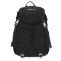 Professioneller schwarzer leichter Wanderrucksack aus Nylon mit Kordelzug und Volumen - Schwarz