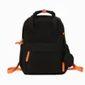 Sac à dos de banlieue noir résistant à l'eau de grande capacité avec bretelles orange - Noir
