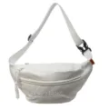White minimalist multifunctional crossbody chest bag with sporty casual design for women - Milky White