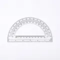 Rapporteur professionnel 180 degrés en plastique avec règle de 10 cm pour mesure précise - Transparent Incolore