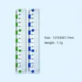 Detailed close-up of 15cm transparent plastic wave ruler with dimension markings - 15cm Ruler / 15cm