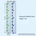 Macro view of 20cm plastic transparent wave ruler with precise measurement marks - 20cm Ruler / 20cm
