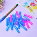 Cute pink and blue glitter plastic pencil caps for school stationery protection and extension - Glitter Mixed (Single)