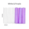 Set di cappucci protettivi per matite glitter bianchi e viola per bambini, 44x10mm - Bianco & Viola / 6 Pezzi/Confezione