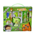 Set regalo di cancelleria verde a tema spaziale per bambini con matite e temperino - Stile 208 / Verde