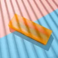 Trousse à crayons minimaliste en plastique givré orange pour fournitures scolaires - Étui Orange Avec 8 Crayons de Couleur / Ensemble de 8