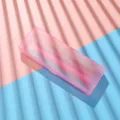 Trousse en plastique rose givré avec un ensemble de crayons de couleur pour le dessin - Étui Rose Avec 8 Crayons de Couleur / Ensemble de 8