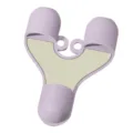Close-up detail of the purple silicone three-finger anti-slip hot bowl gripper clip - Purple