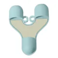 Detail shot of the three-finger anti-slip silicone hot bowl clip in mint blue color. - Blue