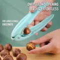 Manual blue chestnut opener tool for cracking shells with cross-blade design - Green