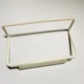 White door-back towel rack for kitchen cabinet, punch-free single rod rag holder organizer - White